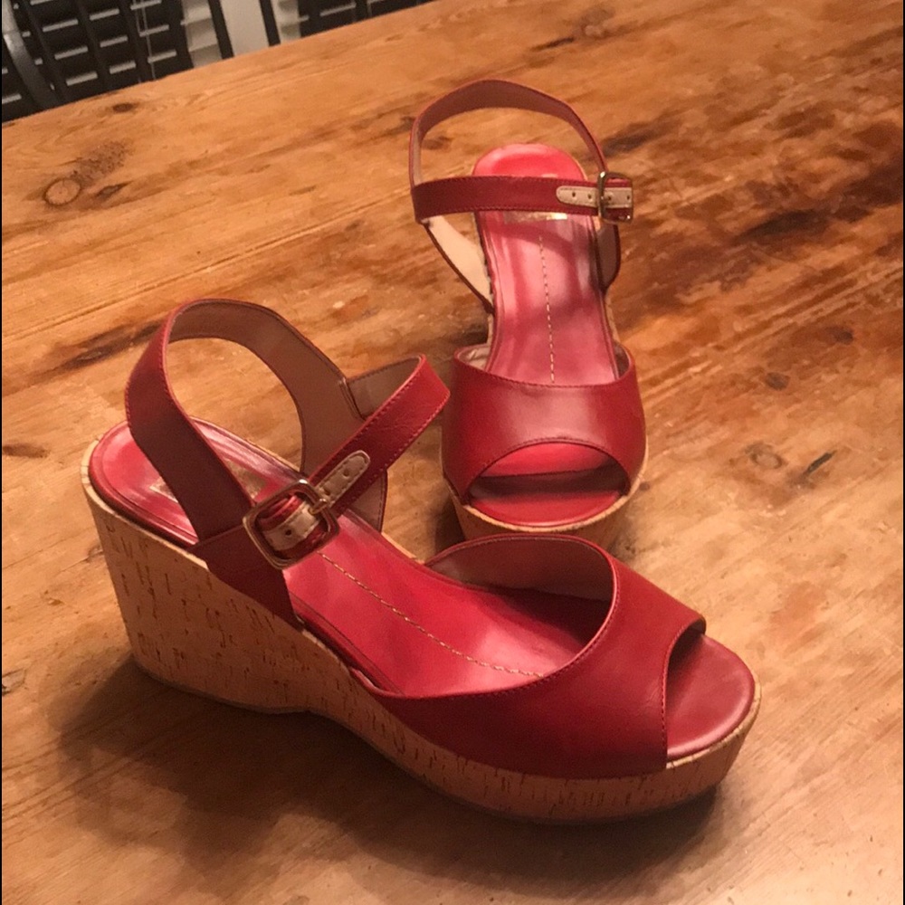 Dolce Vita Red Wedge Sandals